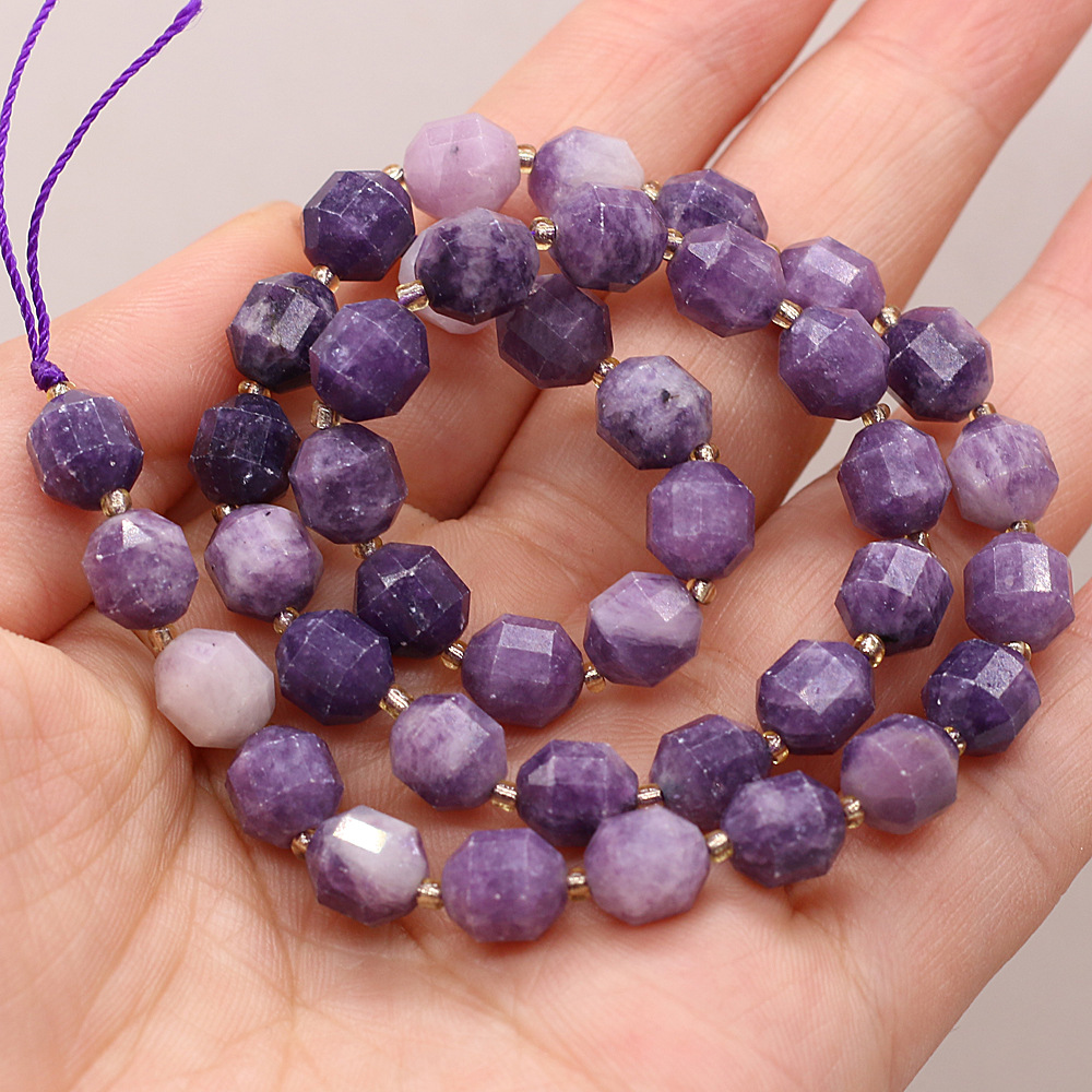 Wholesale of natural rose quartz rough stone cut surface bucket beads, crystal agate, diy jewelry accessories, semi-finished products, handcrafted beads pic 15