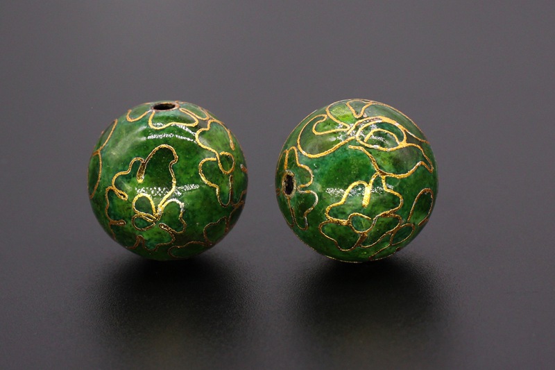 Traditional copper-based cloisonne enamel jewelry accessory beads, cloisonne multi-specification polished round beads pic 46