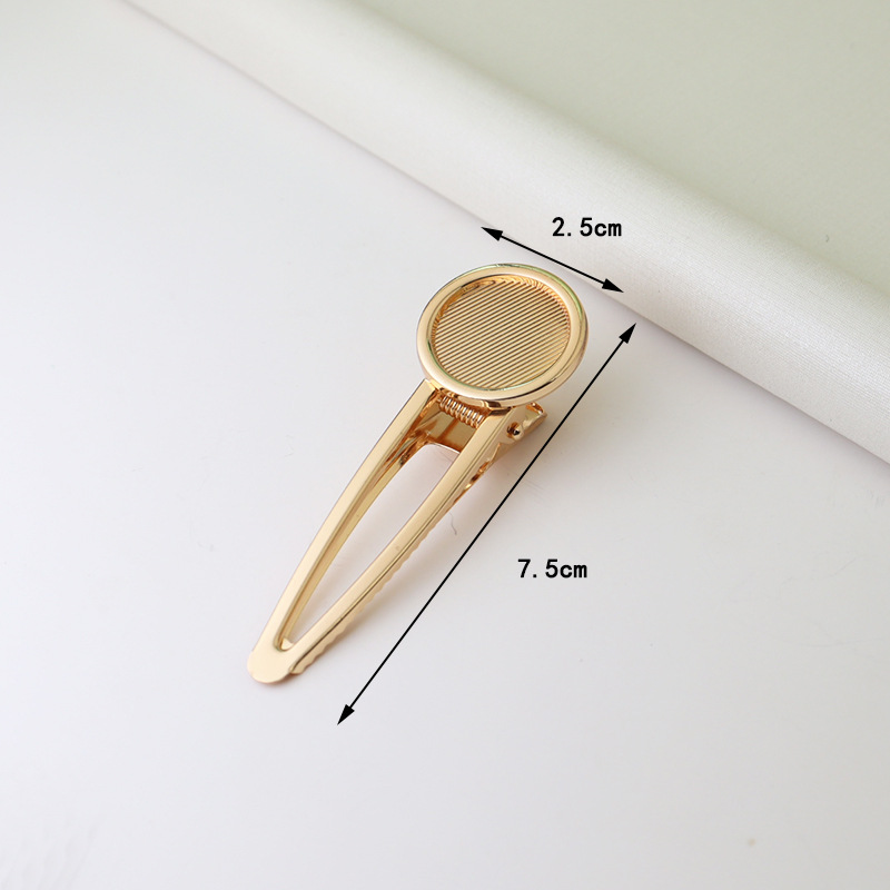 宋锦发夹底托 新中式发夹蓝染刺绣配件包布发夹diy底胚鸭嘴夹发卡详情17