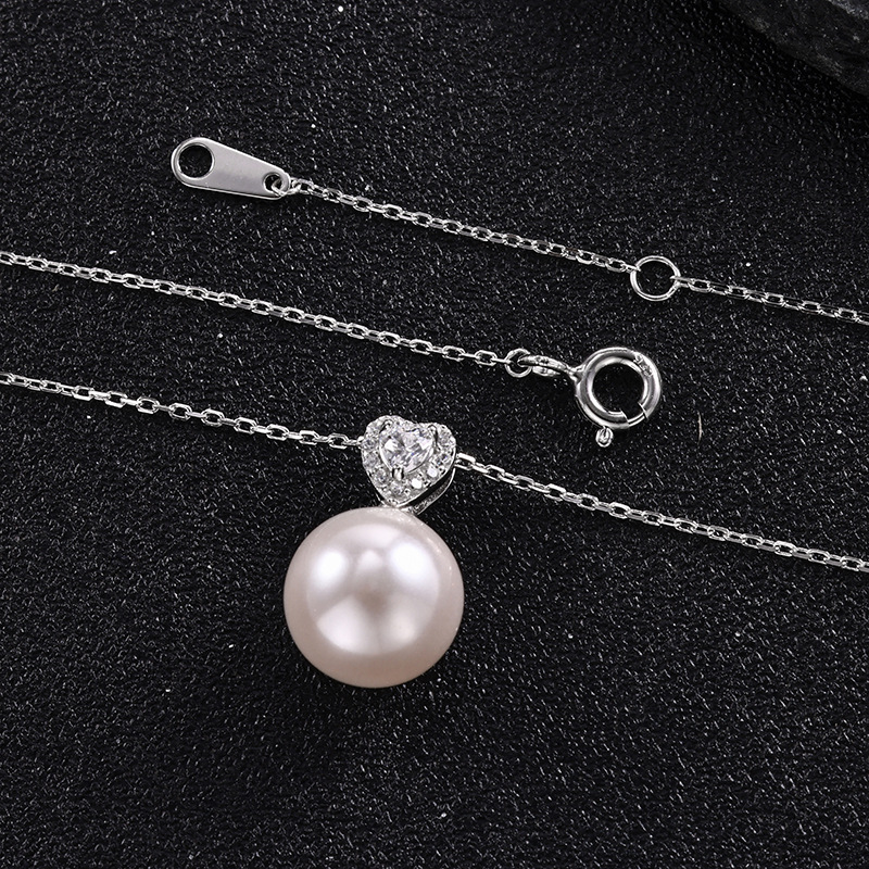 S925 All-silver Edison pearl pendant necklace, a versatile and high-end gift for women, simple and versatile, small and clear pic 4