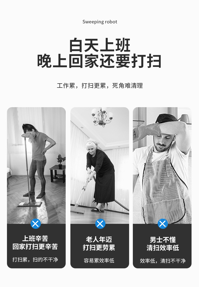 Mini vacuum cleaner robot, small, light, multi-functional, household sweeping, mopping and suction integrated, usb charging wholesale cross-border pic 4