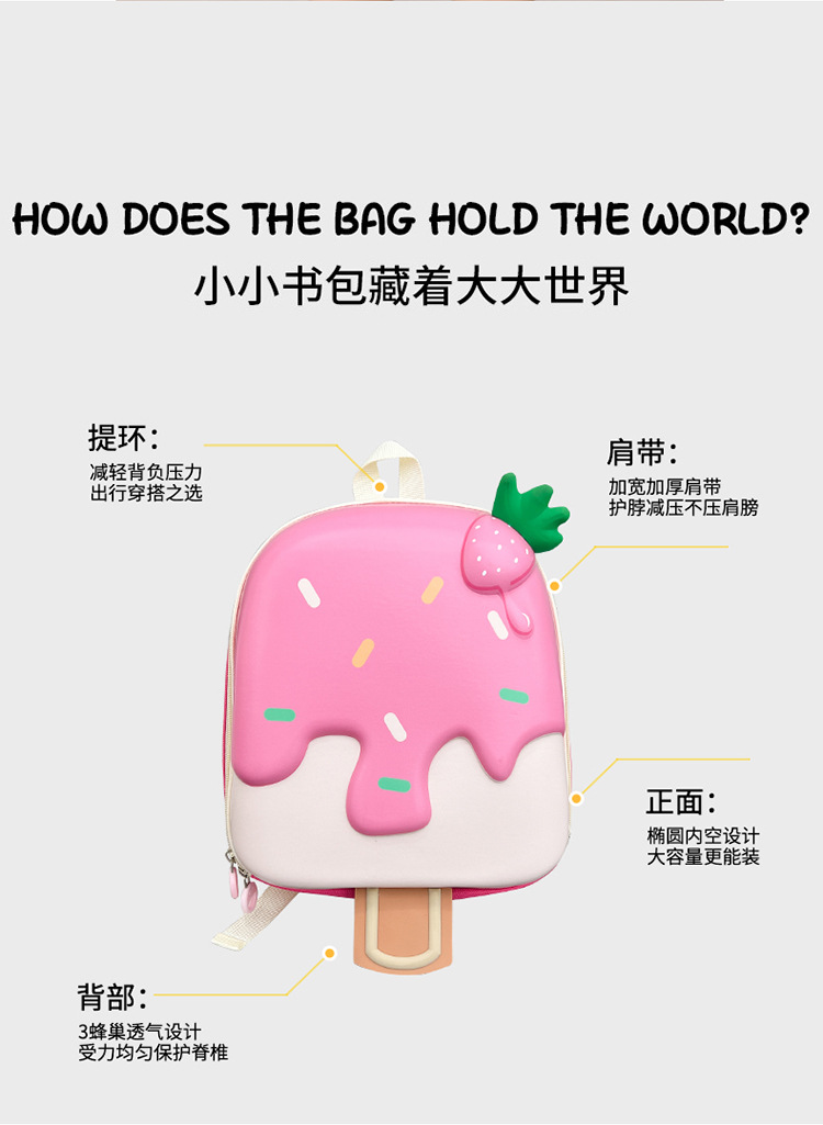 新款可爱潮流儿童双肩背包可爱幼儿园书包宝宝女童男孩轻便甜品包详情6