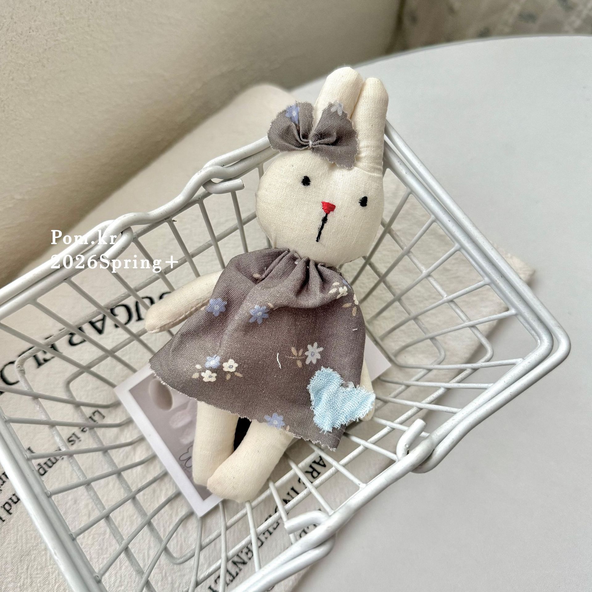New Korean-style Nordic-style country floral patterned rabbit cute children's fabric doll, handcrafted soothing doll small decoration pic 8