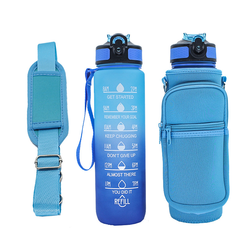 Wholesale SBR diving material outdoor sports water bottle cup covers, hand-held shoulder strap portable thermos flask protective covers from the manufacturer pic 28