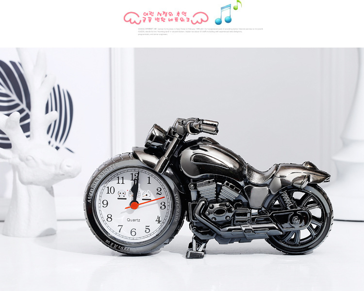 跨境塑料摩托车造型闹钟家居摆件小学生起床床头柜书桌详情4