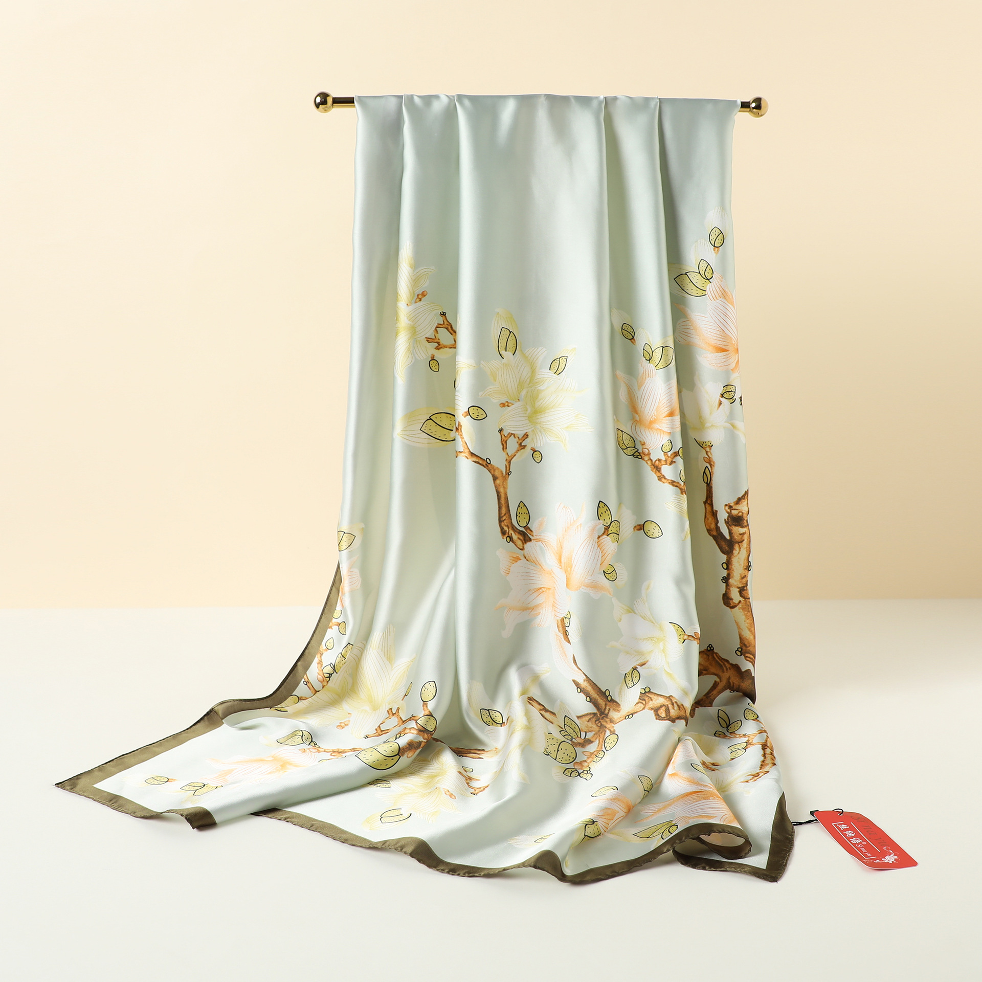 国潮2024春夏仿真丝巾旅游防晒沙滩巾印花长款气质丽锦段围巾围脖批发详情2