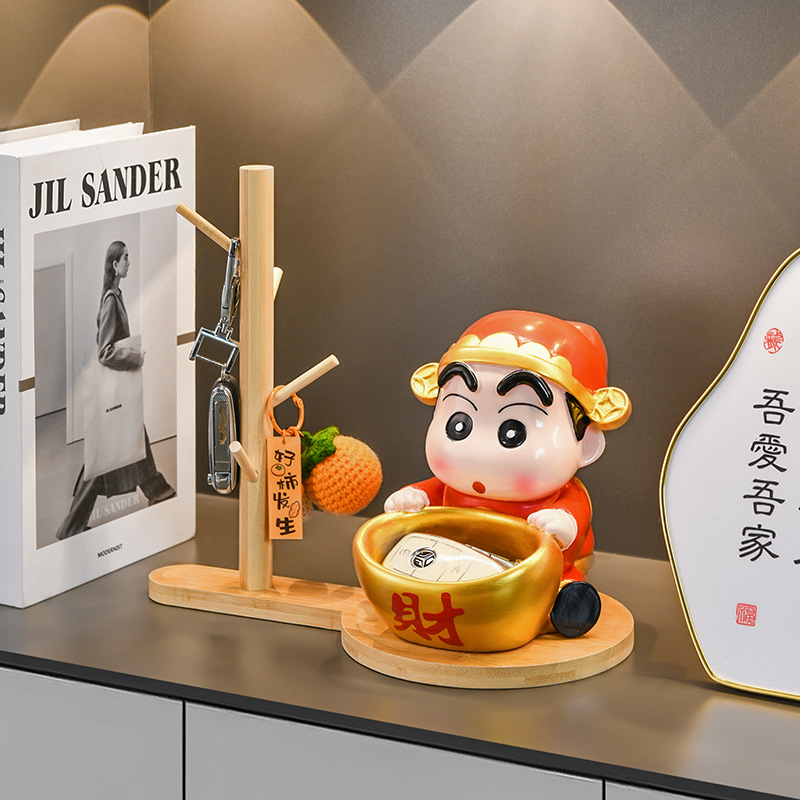 蜡笔小新财神收纳入户玄关装饰品家居客厅电视酒柜乔迁新居礼品详情8