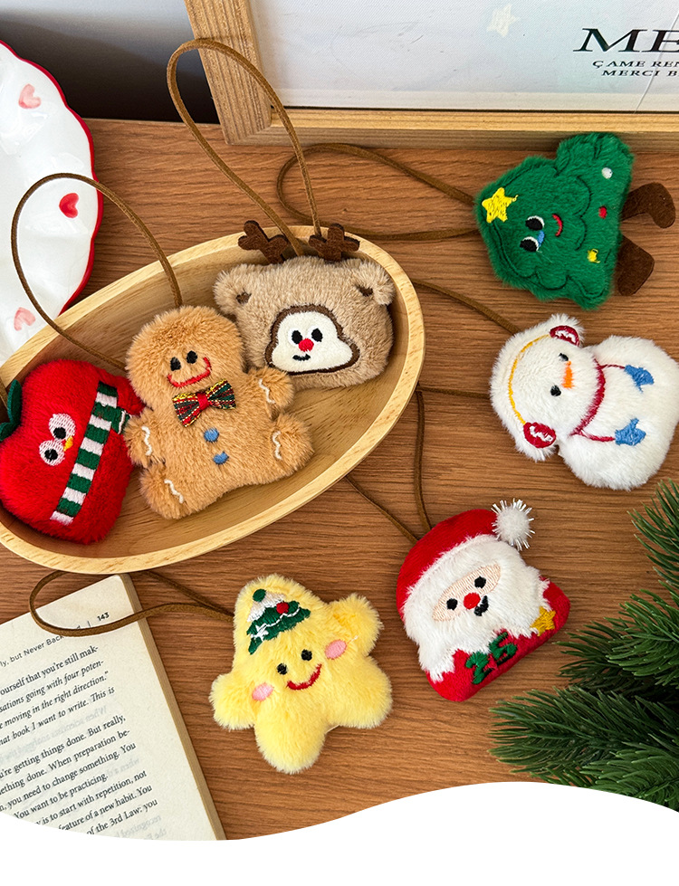 Cartoon Christmas name pendants, cute girlish heart bags, plush dolls, Santa Claus figurines, small gifts pic 25