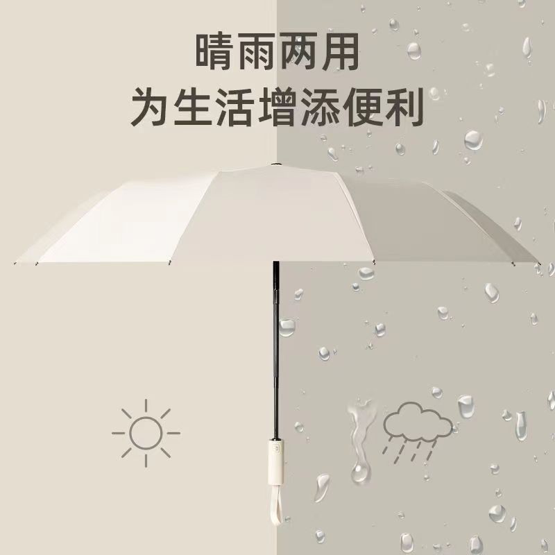 十二股全自动雨伞男女折叠大号结实简约遮阳防晒防紫外线晴雨两用详情1