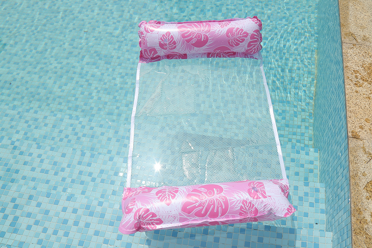New cross-border turtle-back leaf pattern printed inflatable hammock, two-tube floating drainage, four-tube inflatable lounge chair, adult floating drainage, high-end thickened, high-quality, environmentally friendly and safe pic 6