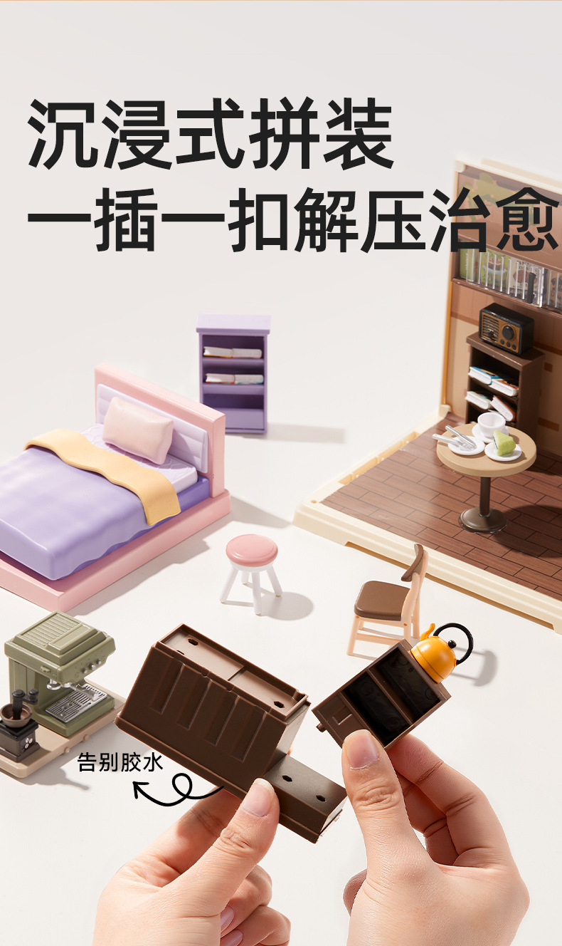 Childhood Infinite Girl diy Mini House model Coffee house Dessert Shop Handmade Assembly Little Actress toy gift pic 2