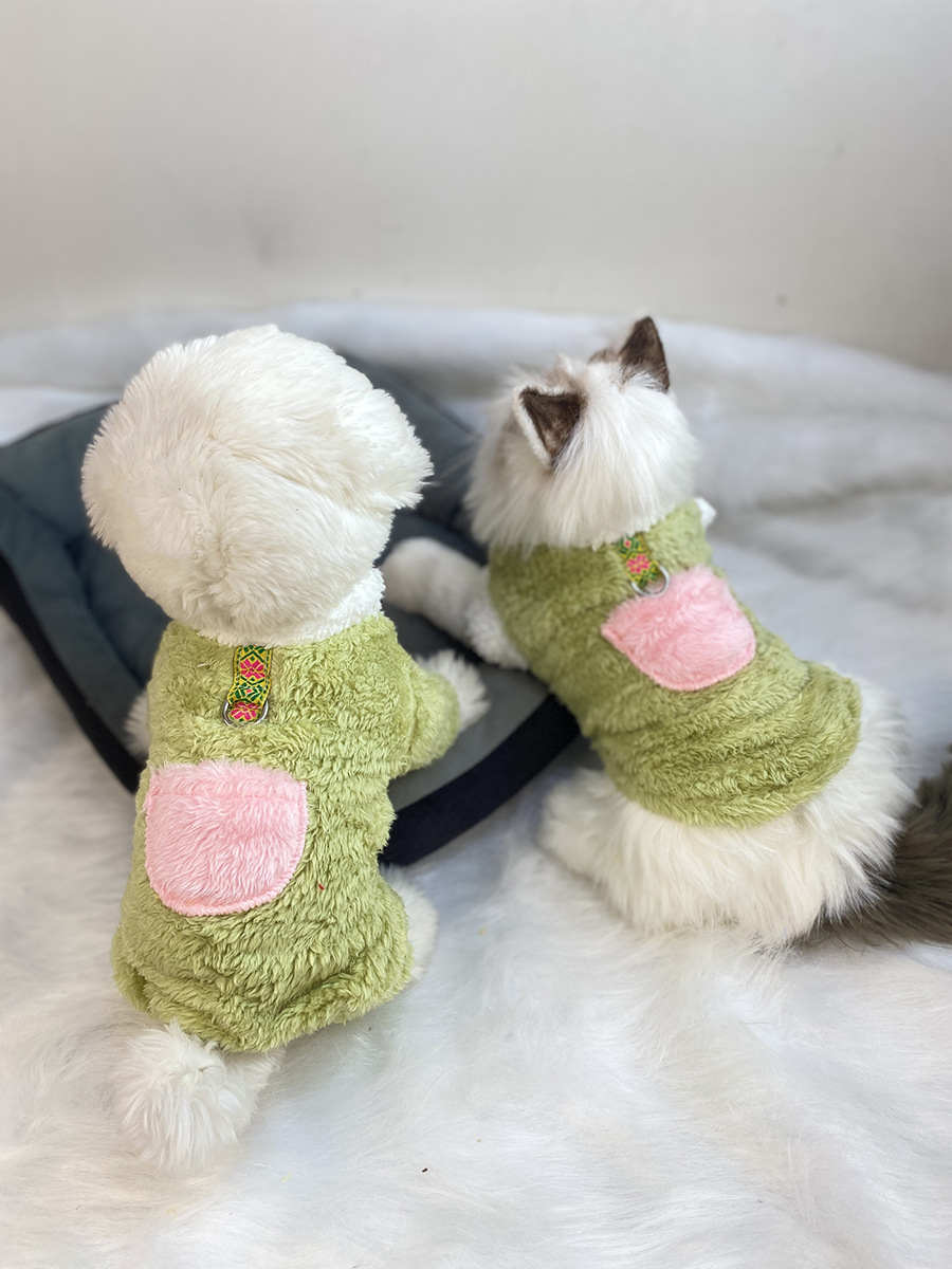 超小体狗狗猫咪衣服秋冬季毛绒四脚小码奶狗奶猫幼犬茶杯犬带牵引详情41