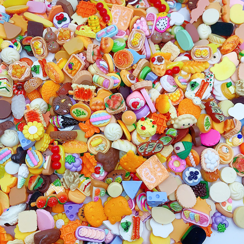 混款卡通批发树脂饰品配件 diy手机壳奶油胶发卡头绳手工发夹贴片详情12