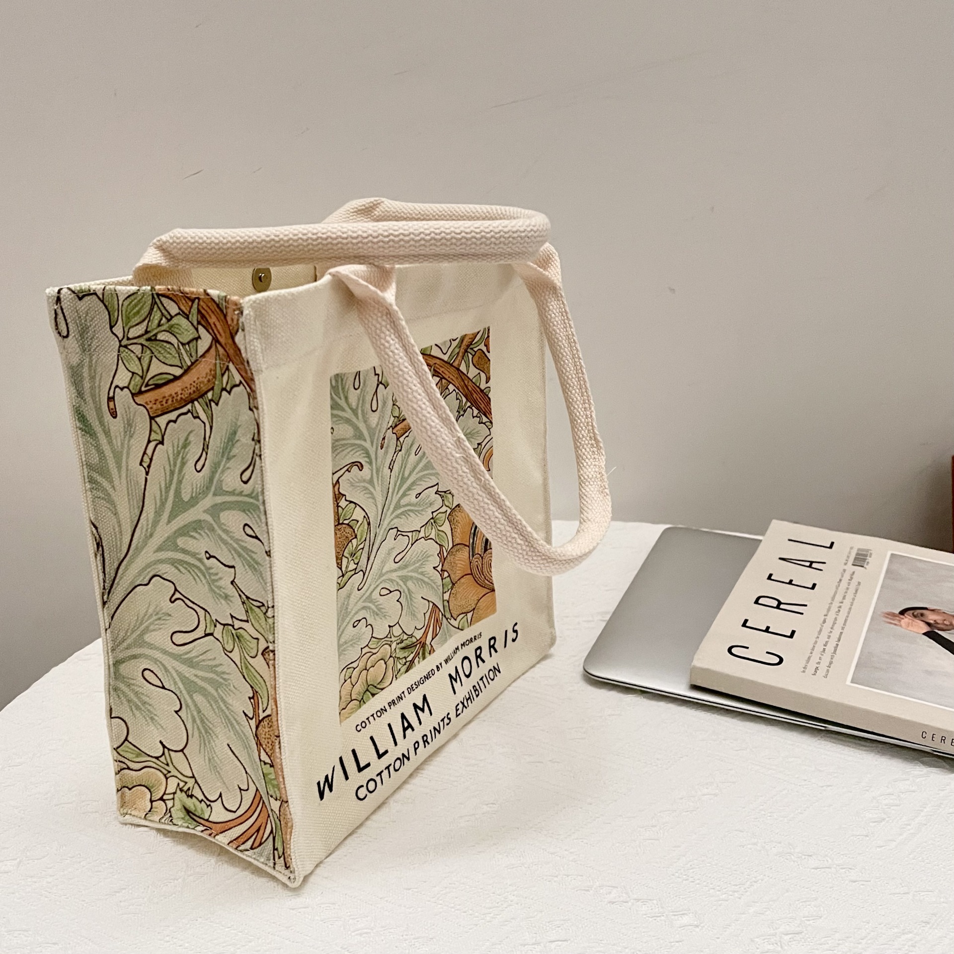 文艺风帆布包包大容量拉链单肩包外出手提袋便当包通勤妈咪包详情18