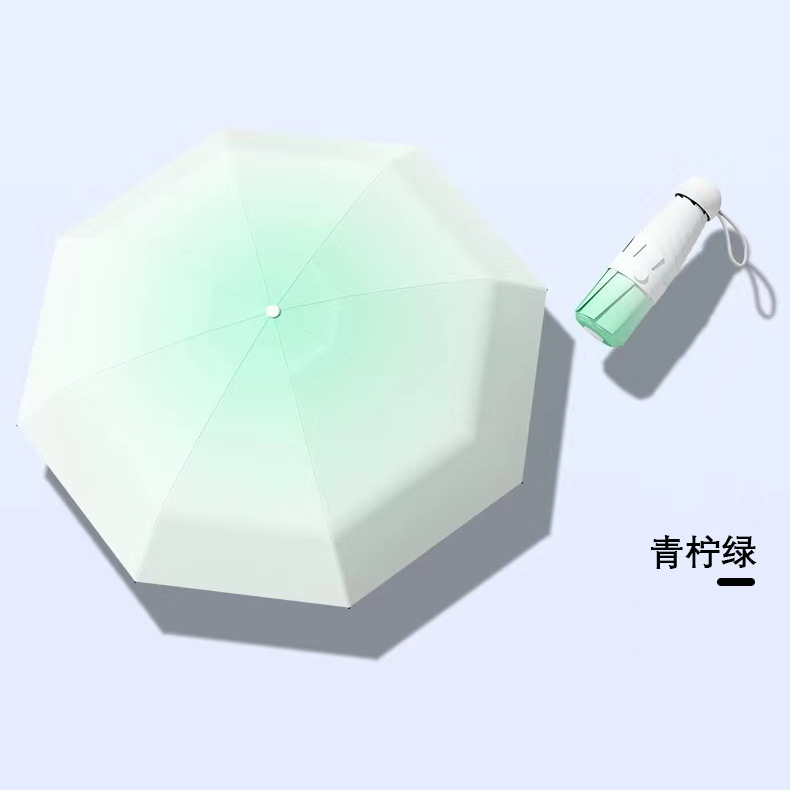 工厂新款五折伞渐变系胶囊伞太阳伞遮阳伞防紫外线小巧便携防晒伞详情33