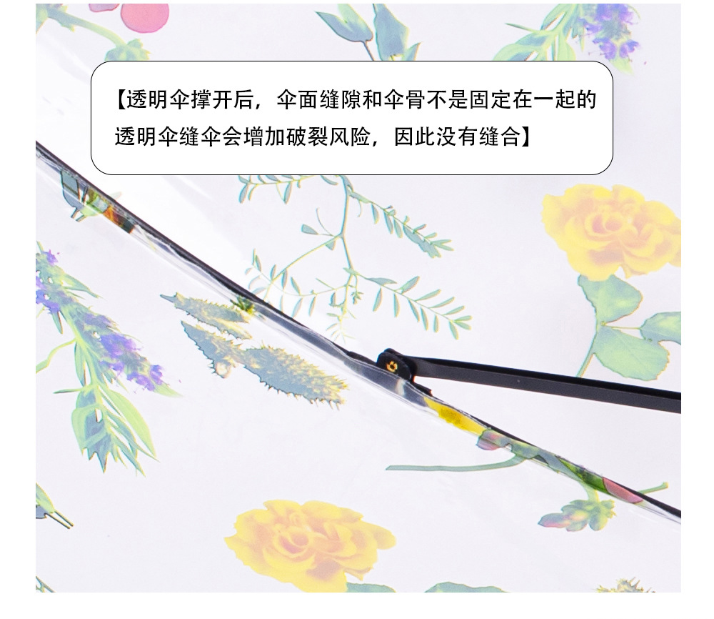 RST新品透明伞带图案富贵花朵成人塑料雨伞批发自动开彩色印刷伞详情22