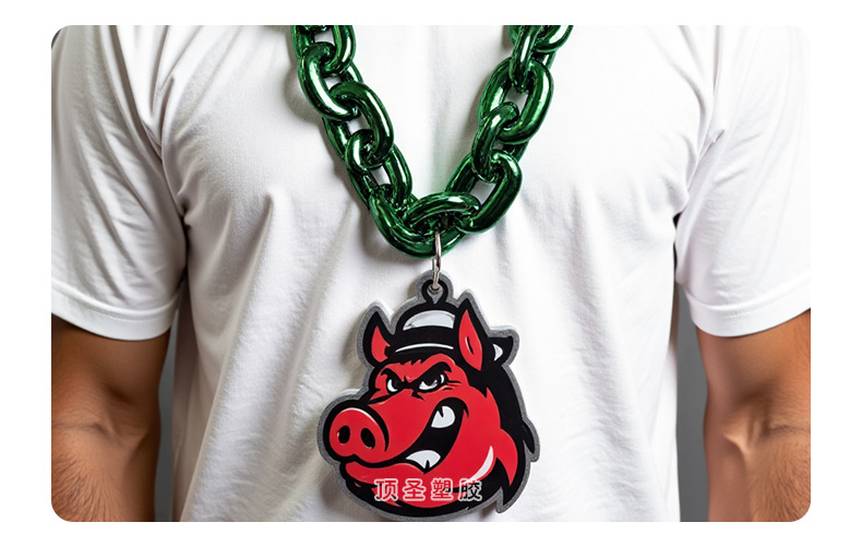 EVA吊坠大项链国际赛事球迷大奖牌吊坠项链全手工EVA贴片LOGO链条详情5