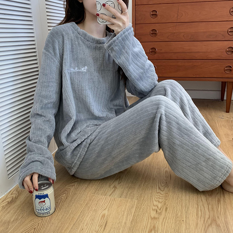 珊瑚绒睡衣女士2024年新款春秋冬季加厚大码冬天法兰绒加绒家居服详情9
