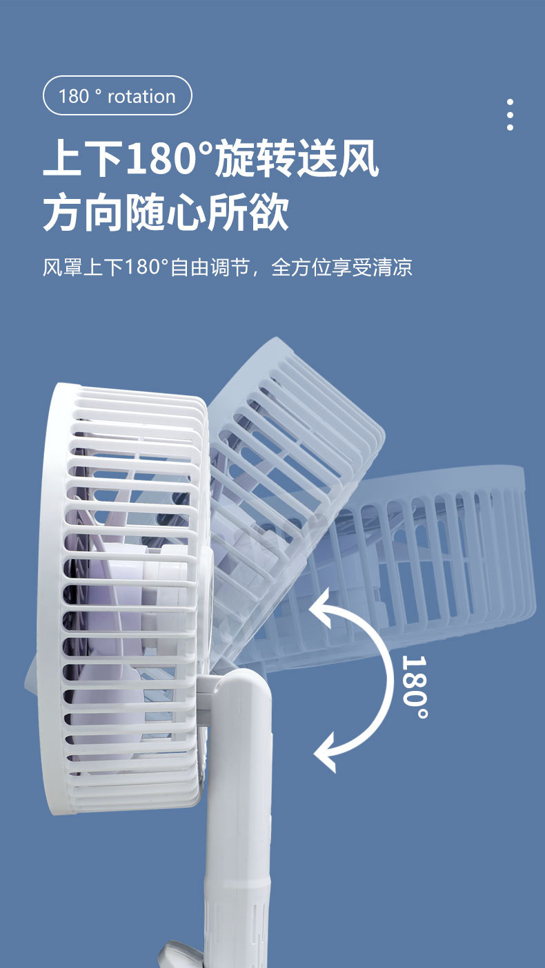 多功能夹子风扇手持挂壁台式迷你小风扇户外露营办公便携式小风扇详情9