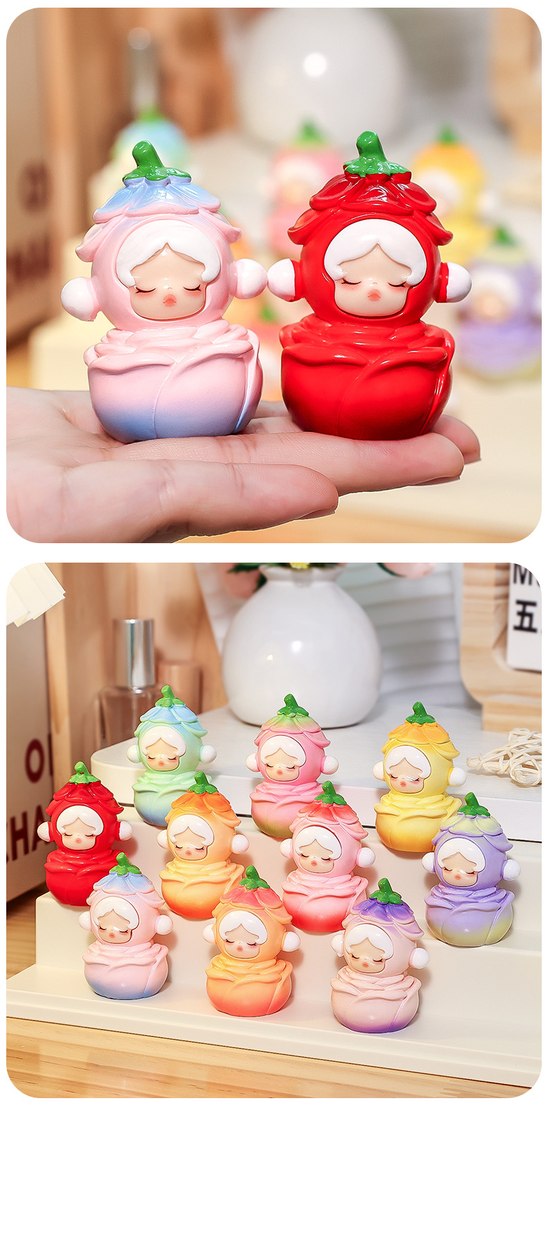 玫瑰萌粒公仔桌面小摆件高级感小众树脂工艺品直播对对碰盲袋批发详情9