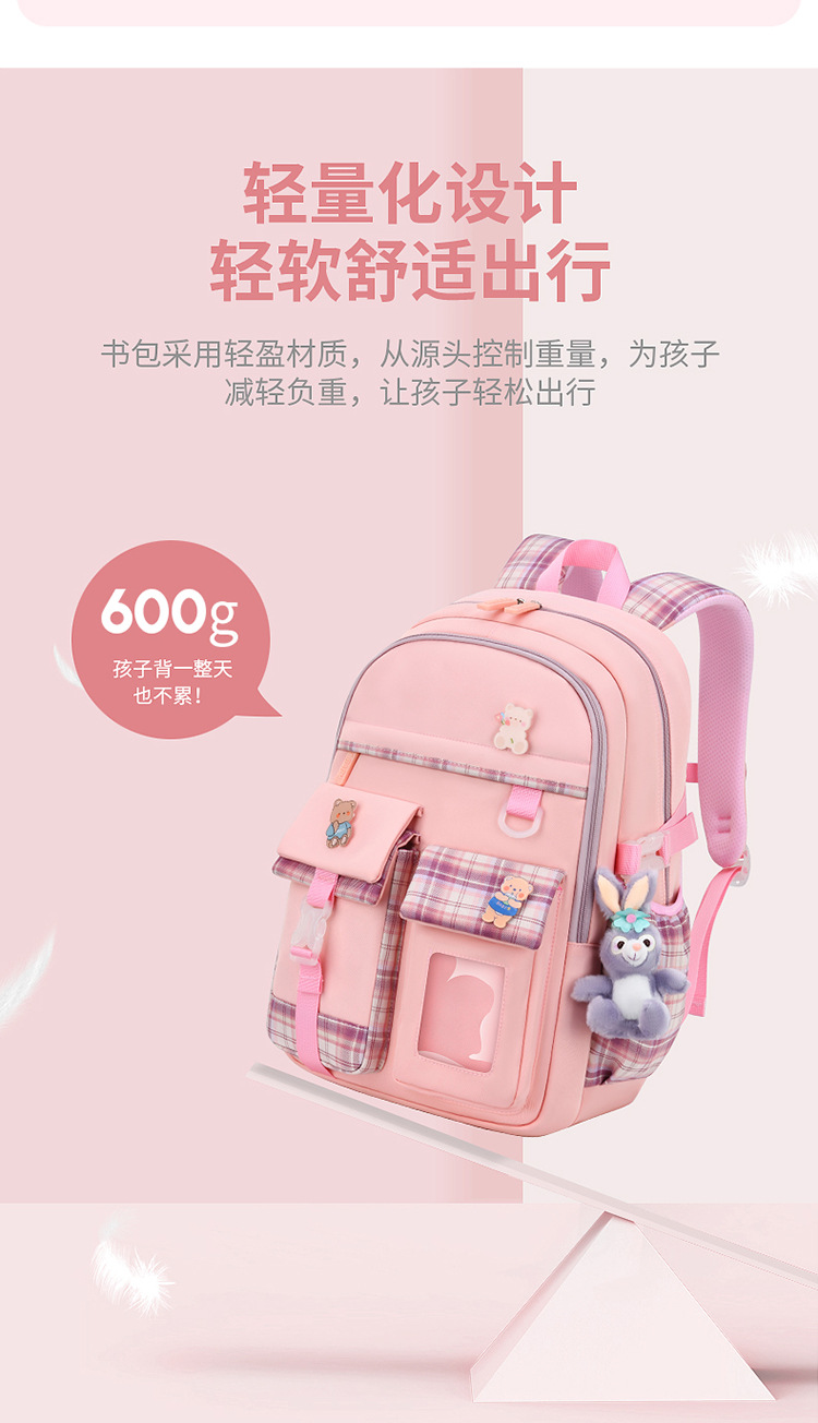 New style of schoolbag for girls 1-3-6 grade cartoon cute children backpack Lightweight and lightening student schoolbag pic 14