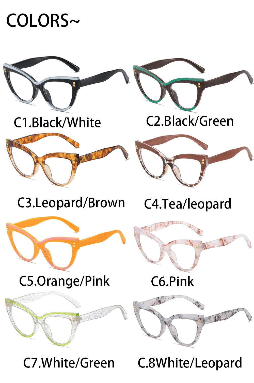 New fashionable anti-blue light cat-eye flat glasses, computer glasses, anti-glare and anti-ultraviolet frame glasses, cross-border pic 9