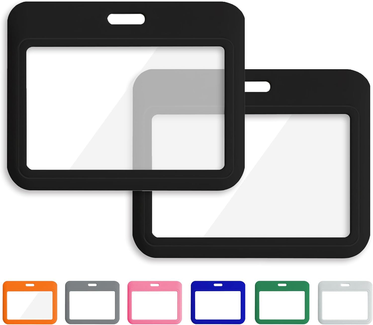 Jinwang Double-sided transparent ID card holders in multiple colors in stock, exclusively for export. Wholesale of ABS plastic ID card holders pic 3