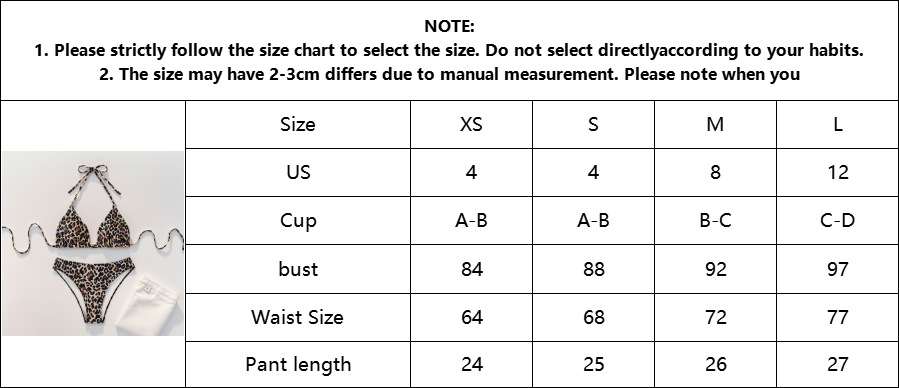 2026 New European and American cross-border bikini print leopard print strap triangular cup sexy bikini two-piece swimsuit for women pic 2