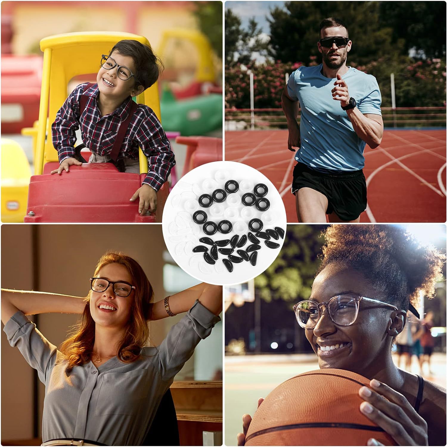 Cross-border best-selling 27 pairs of anti-slip ear tips for glasses, medium-sized round ear pads, concave-convex nose pads for glasses, fixed glasses accessories pic 7