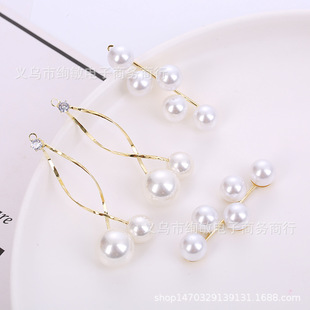 新款DIY手工精美合金烧焊爪链耳钉镶钻几何仿925银针耳饰耳坠配件详情6