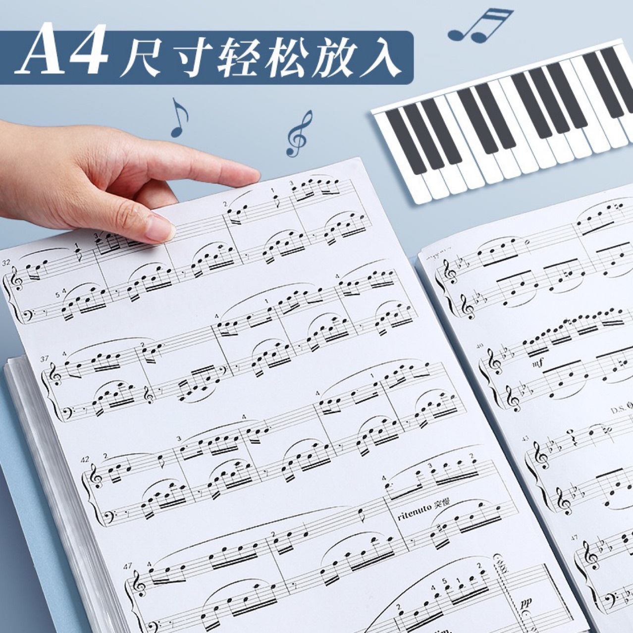 A4布纹带扣资料夹文件透明插页试卷夹收纳袋奖状收纳册详情2