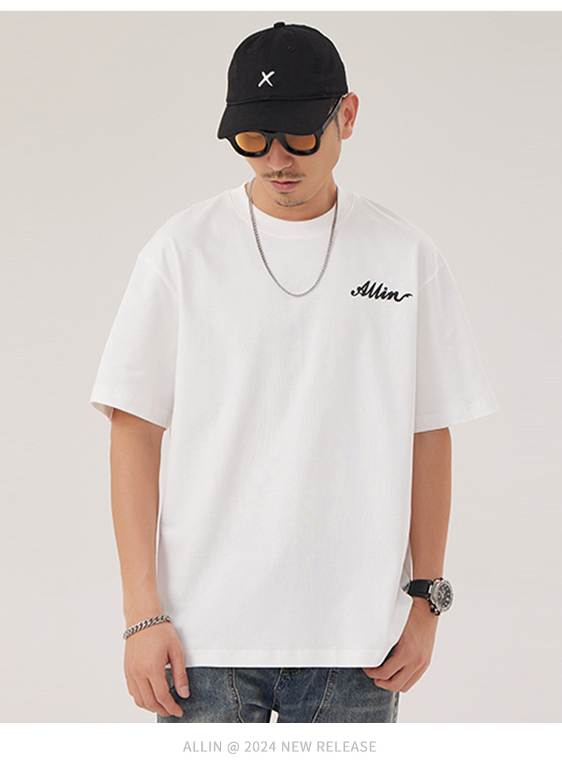 The 2025 summer new half-sleeved T-shirt for men is a trendy and versatile short-sleeved American retro printed loose round-neck T-shirt pic 53