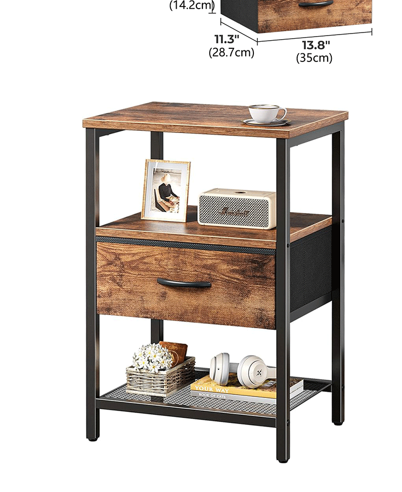 Cross-border coffee table, high-end living room, European and American retro style, metal frame, bedroom, bedside table, sofa, side cabinet, corner table pic 2