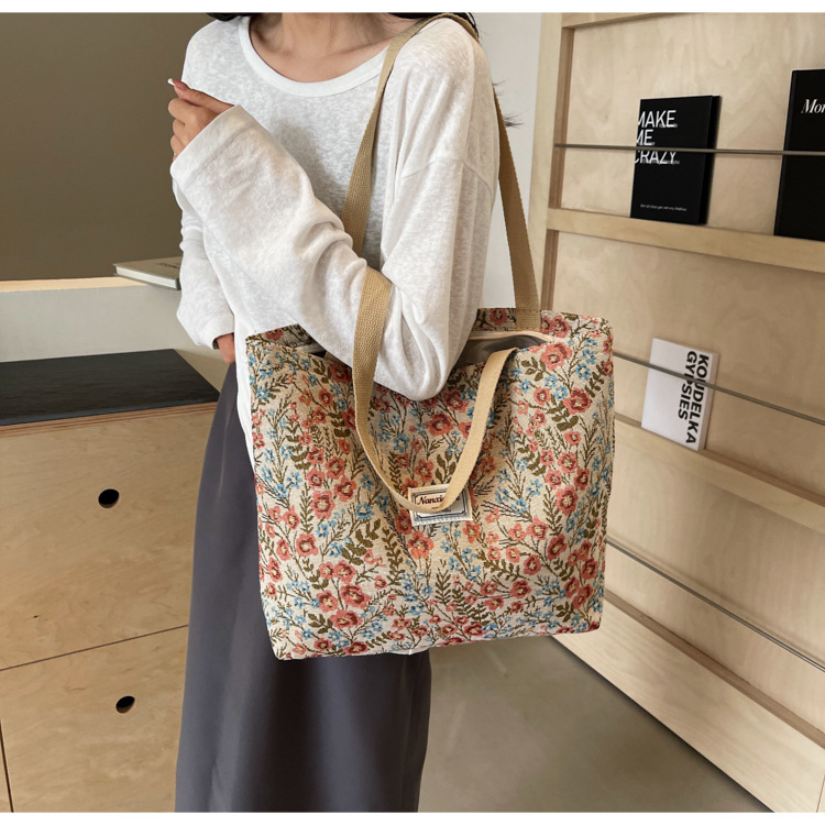 大容量帆布包包2024新款潮时尚百搭单肩手提袋子ins学生上课包女详情20