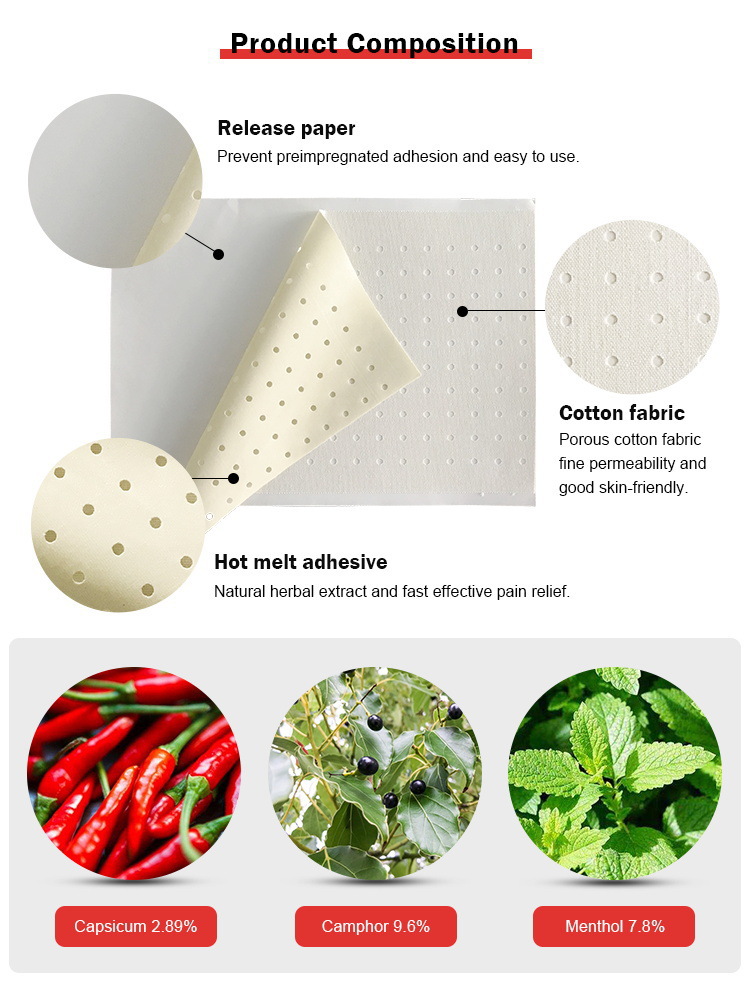 Cross-border exclusive chili paste patches, muscle relief care patches, external care patches, self-heating shoulder and neck external patches, plasters pic 8