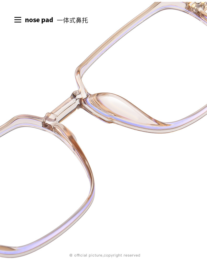 老花眼镜中老年人眼镜时尚优雅女神香槟金素颜大框老花镜2055批发详情9