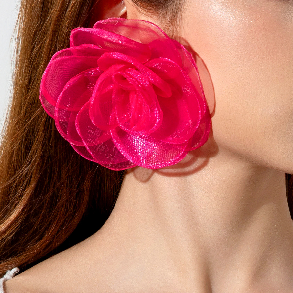 欧美跨境饰品时尚不规则立体花朵设计耳饰夸张彩色烤漆花瓣耳环详情52