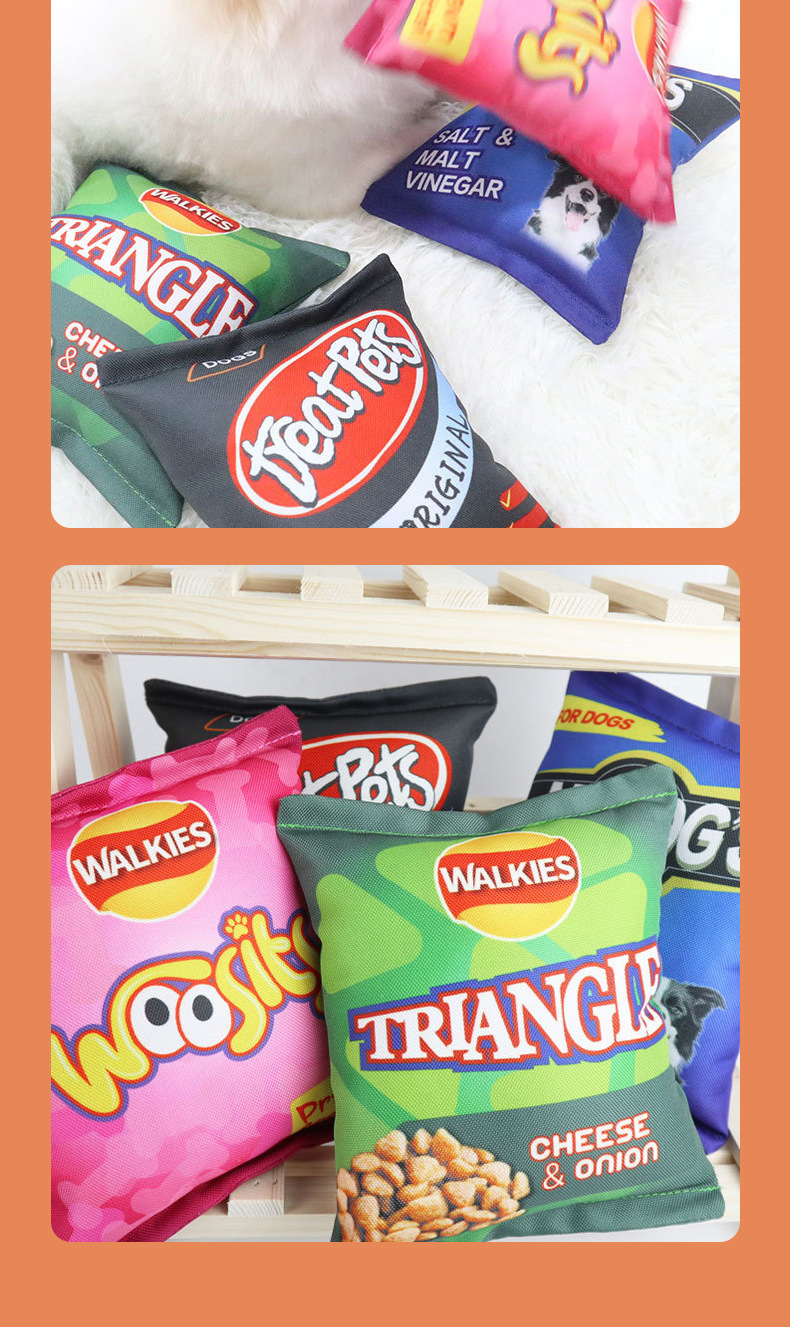 Creative plush toy for pet dogs, potato chips, tear-resistant and washable, teddy alone and boring doll products pic 7