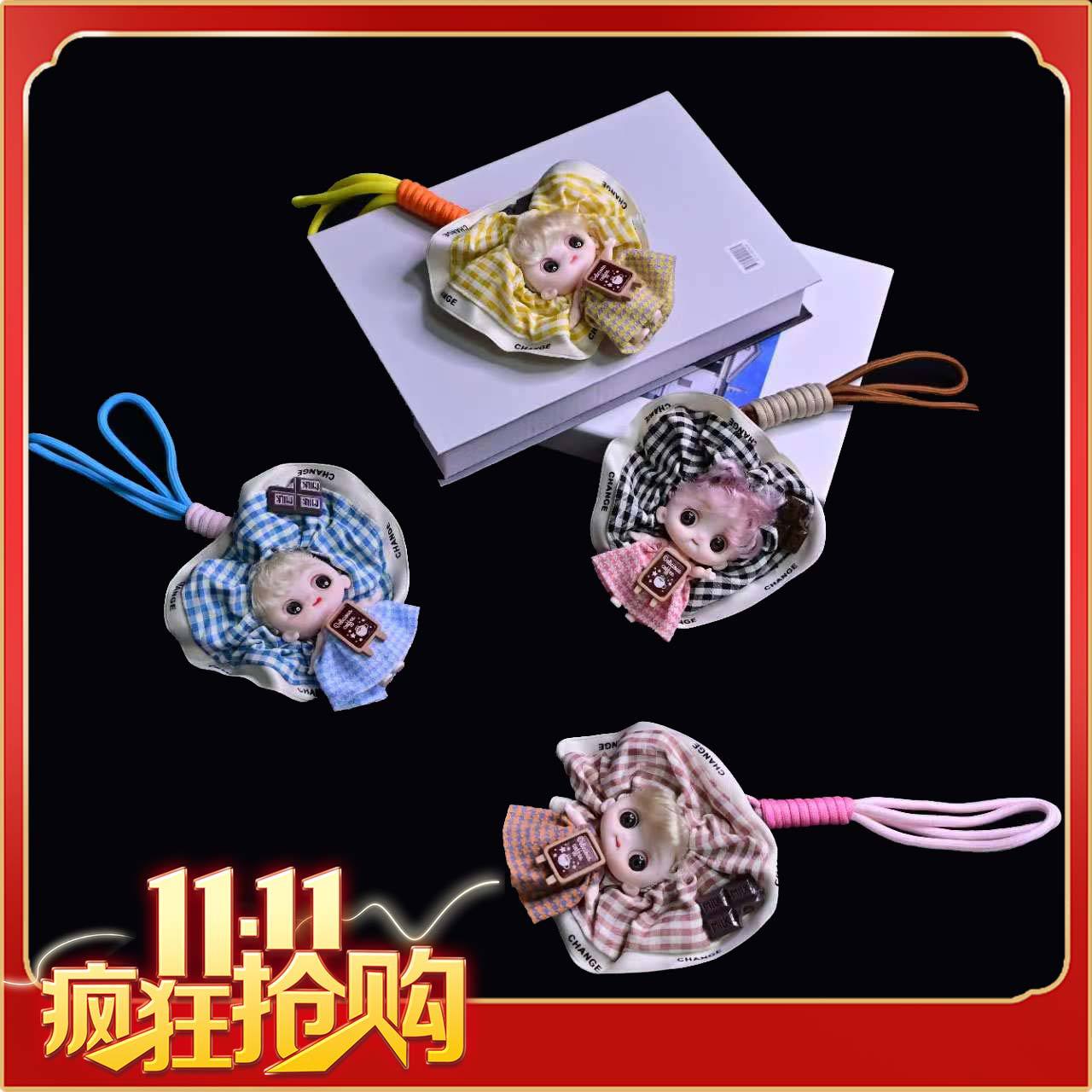 开学季毛绒玩具钥匙扣娃娃可爱卡通洋娃娃玩偶桃桃喵酱书包挂件详情13