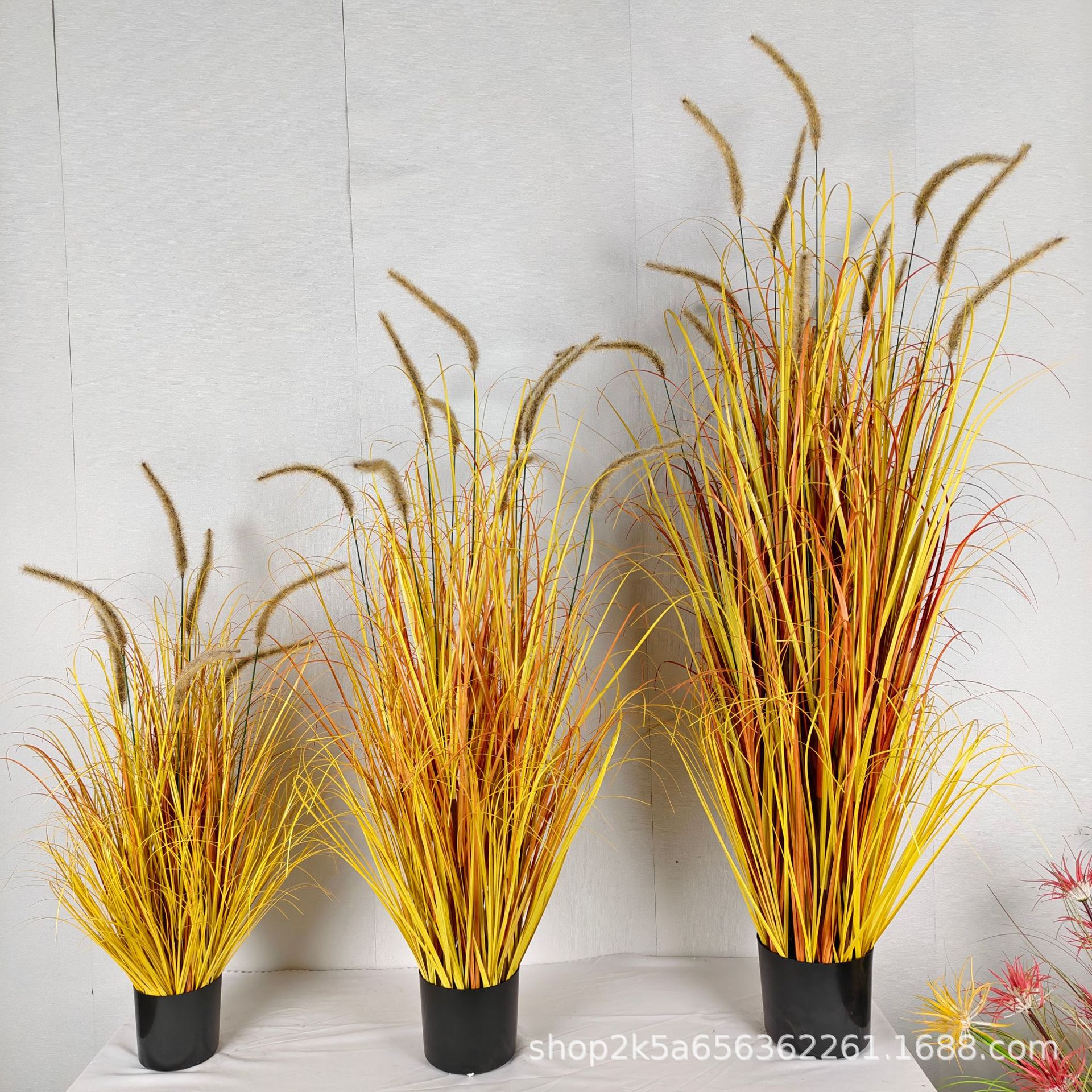 仿真狗尾巴草绿植盆栽批发酒店景观装饰办公室仿真园艺草皮摆件详情12
