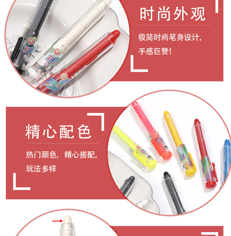 Cross-border Halloween Party 6/12 color sliding waterproof non-stick crayon for children, human body makeup, face color pic 5