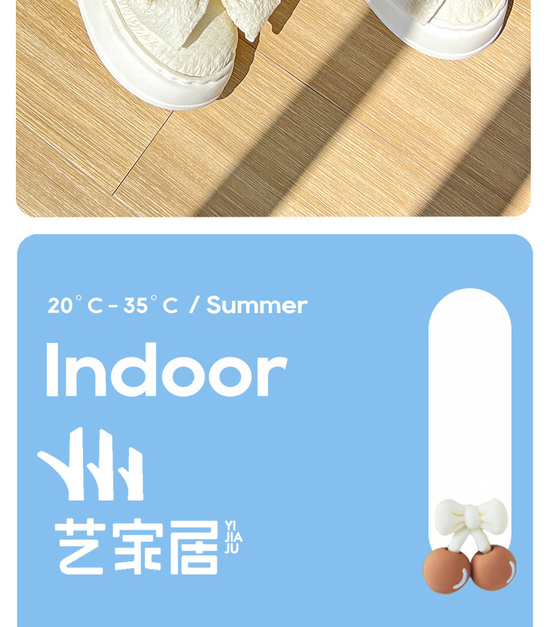 蝴蝶结月子鞋夏季薄款软底孕妇产后透气厚底包跟棉拖鞋女厂家代发详情3