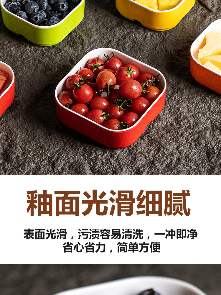 Melamine imitation porcelain square box, hot spring fruit plate, hotel and club snack box, self-service small hot pot, commercial tableware pic 4