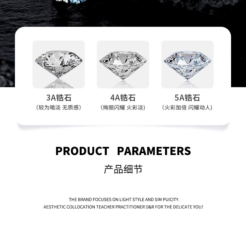 Zhuoheng Select 925 all-silver one-carat four-prong Moissan stud earrings, a high-end autumn and winter collection with a simple and versatile style pic 18