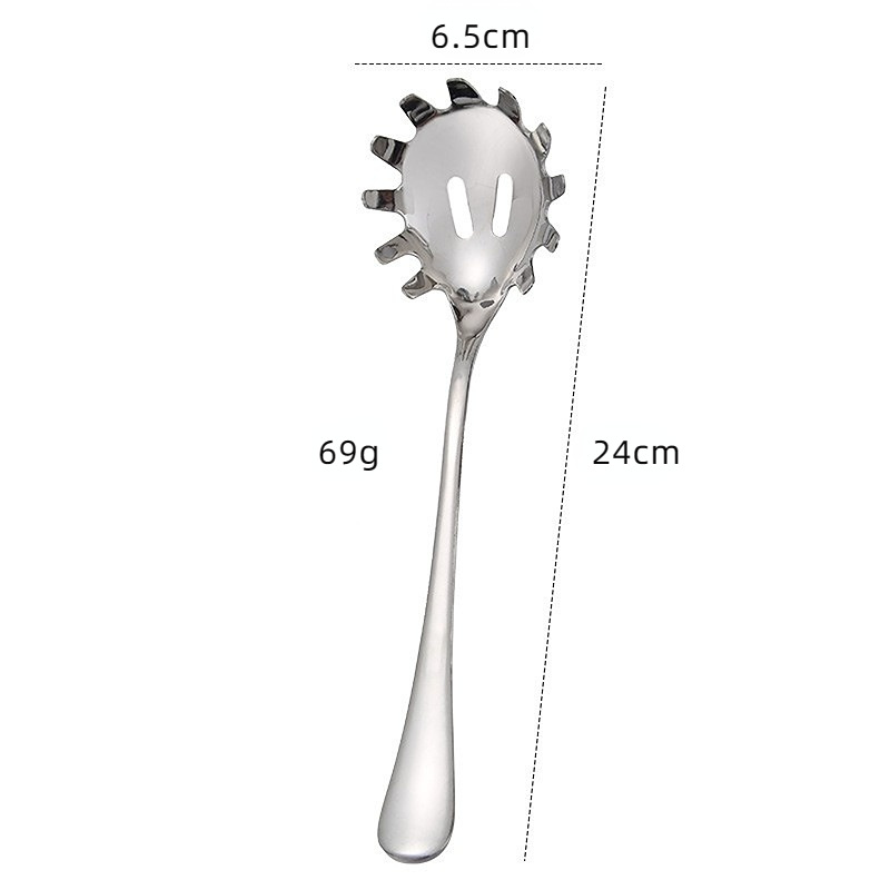 Stainless steel noodle scooping spoon, kitchen scooping spoon for noodles, rice noodles and dumplings, bar scooping spoon for ice cubes, household egg scooping spoon pic 4