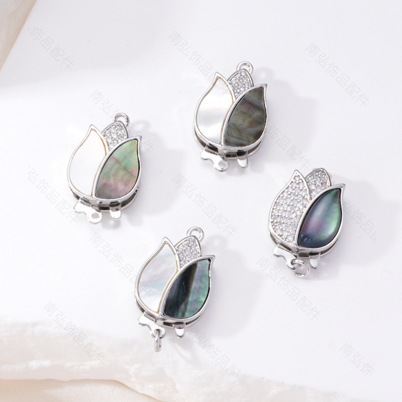 Pearl necklace buckle rose shell blade pin buckle connection end buckle sweater chain diy jewelry accessories pic 6