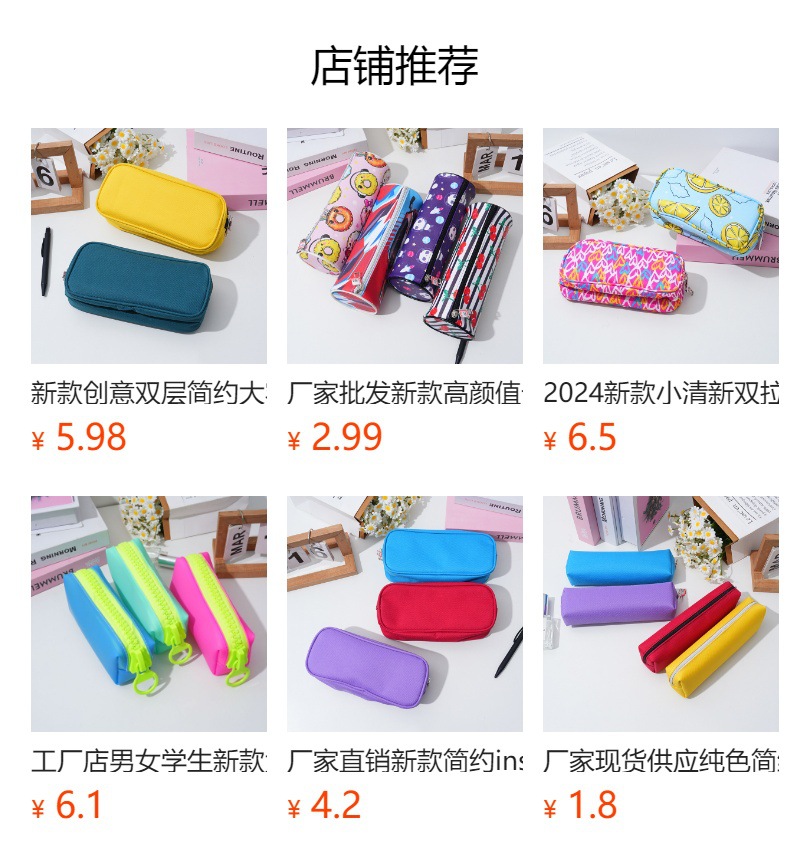 New large-capacity printed high-end student pencil case, high appearance level cartoon zipper pencil case, multi-functional stationery box pic 9