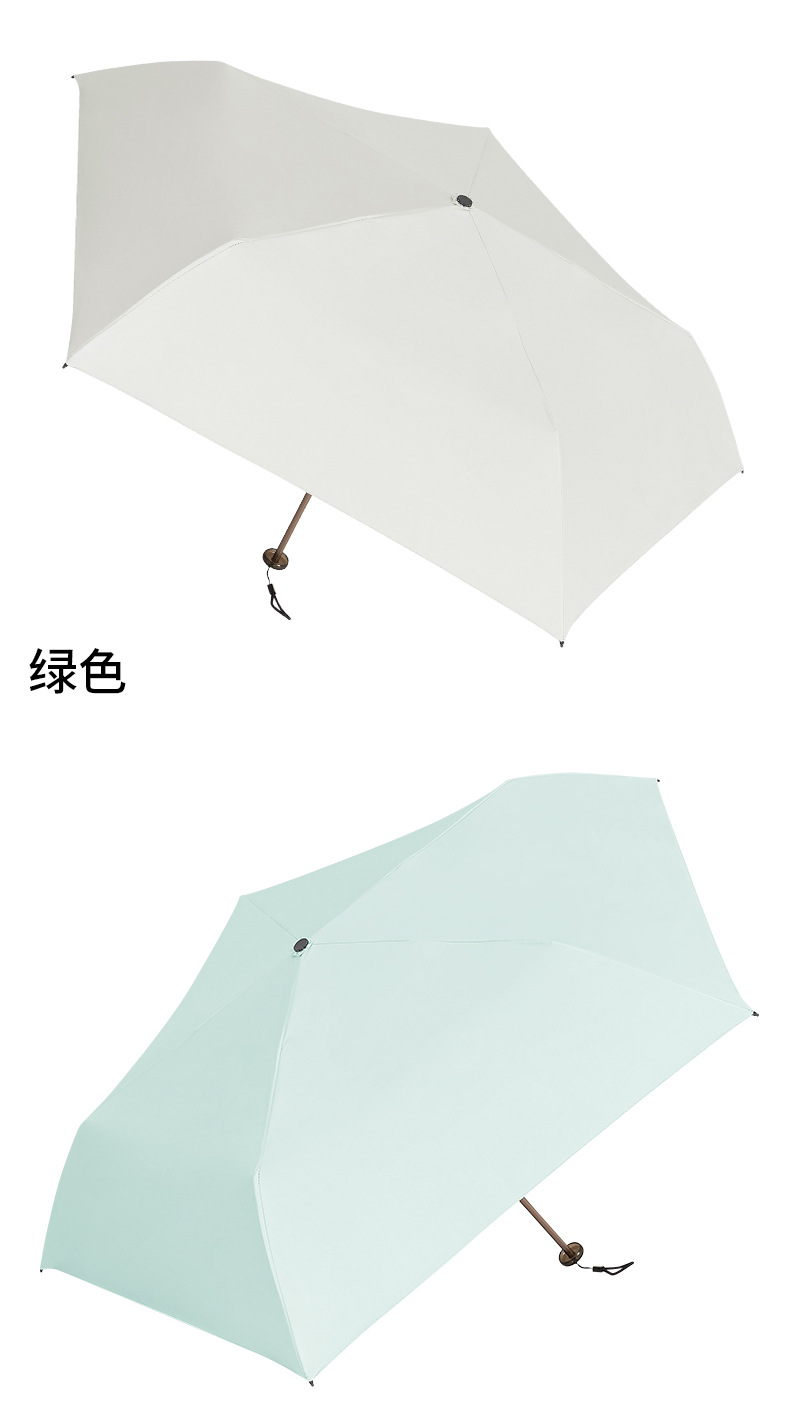 三折六骨超轻碳纤维黑胶面料防晒伞防紫外线晴雨两用口袋雨伞现货详情18