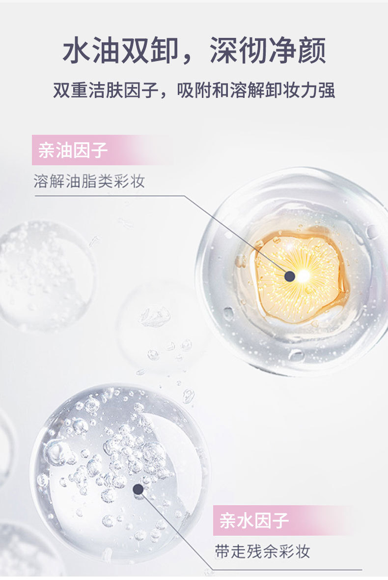跨境定制卸妆湿巾眼脸唇面部三合一清洁卸妆湿巾纸免洗卸妆巾30抽详情2