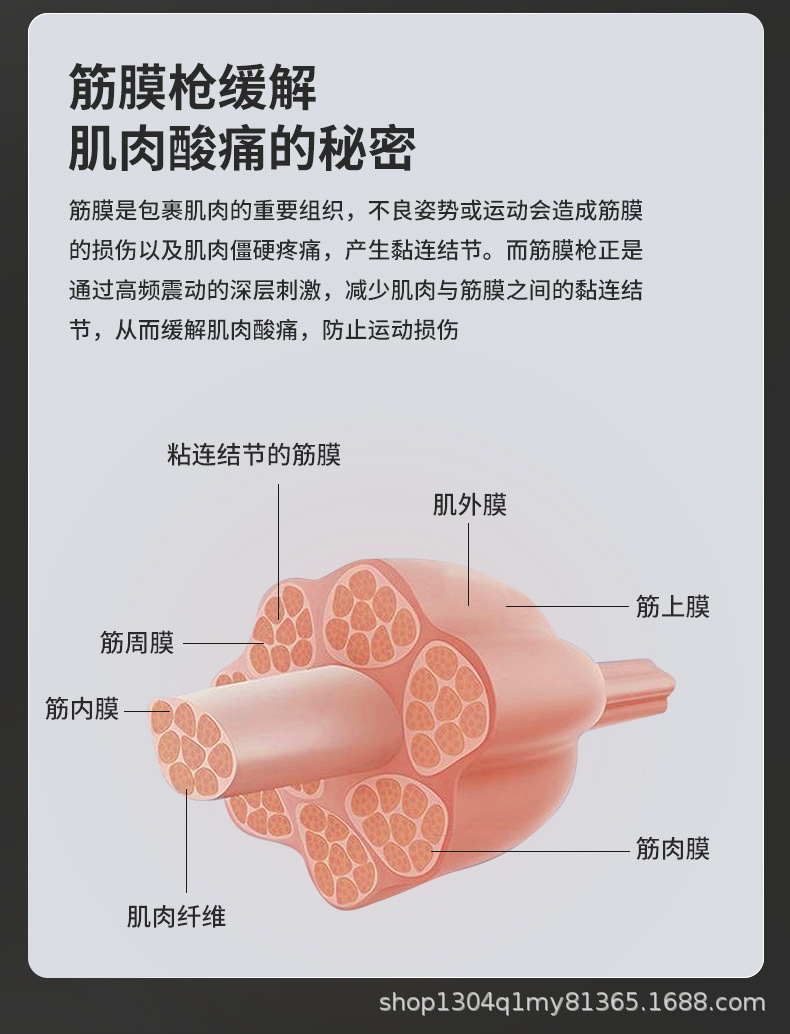A high-power, powerful fascia gun for massaging and relaxing muscles. It is a multi-functional vibrating handheld sports massage device for the cervical vertebrae pic 9